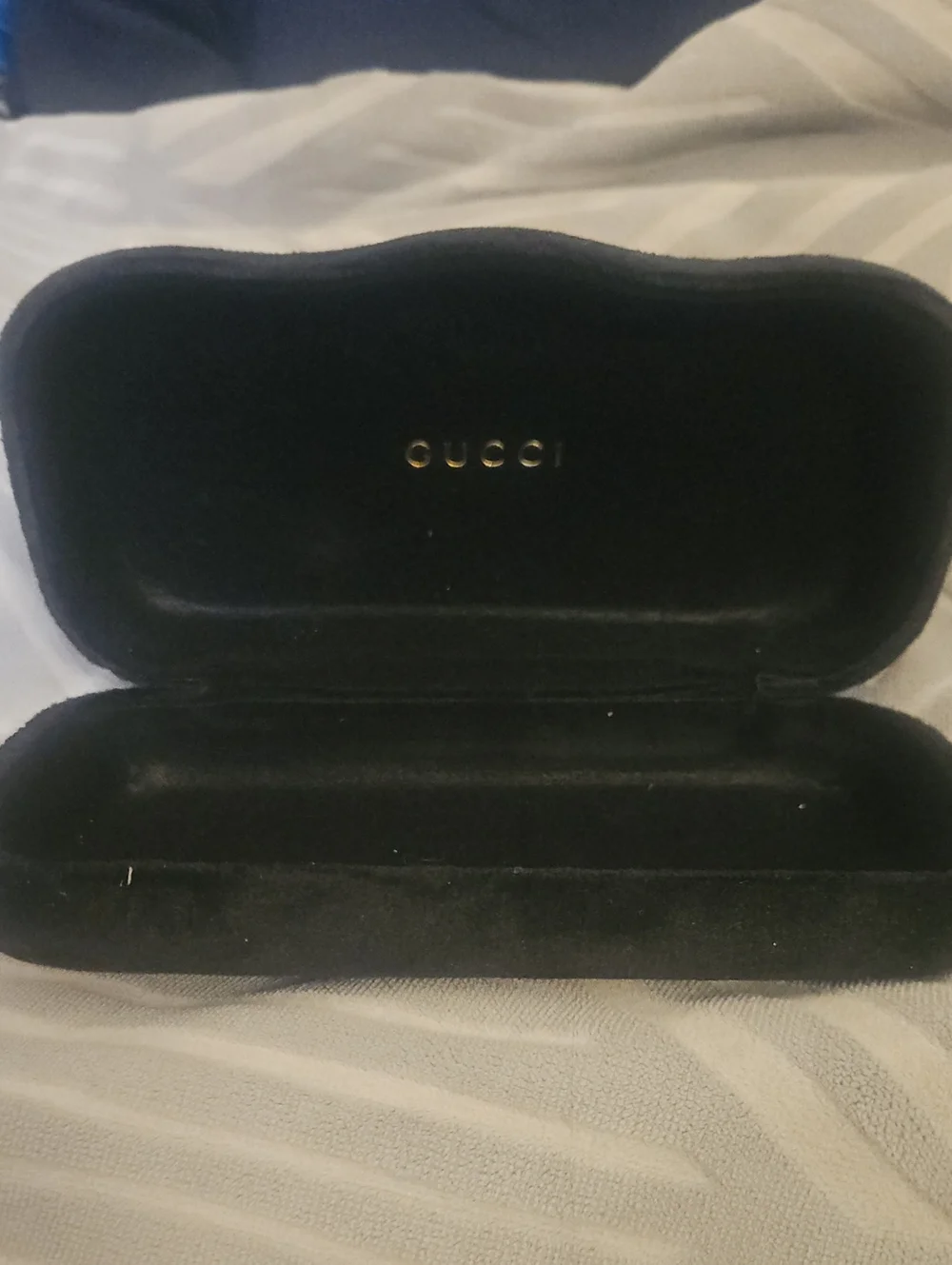 Gucci Black Velvet Glasses Case with Gold Logo